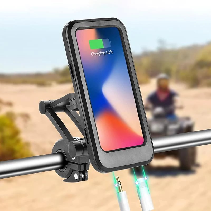 Chic and Style | 15W Waterproof Power Bank Holder for Bicycle Handlebar