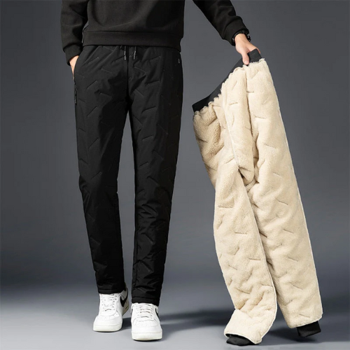 Chic und Stil | Men's Double Layer Pants - Fleece Lined & Stylish Design