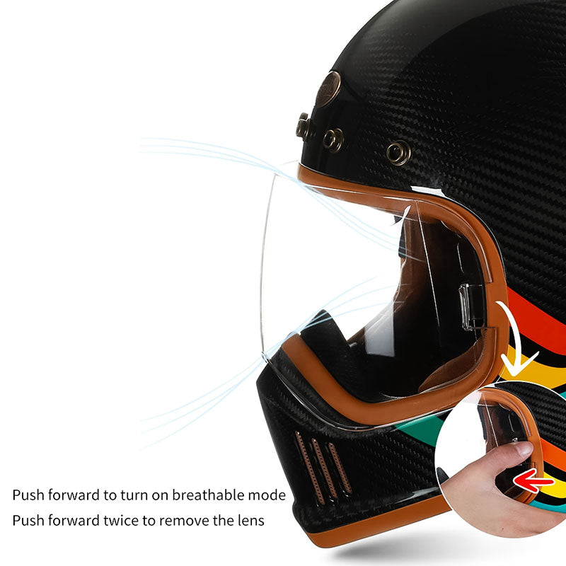 Casque de Moto Intégral en Fibre de Carbone | F389TS - ChicUndStil