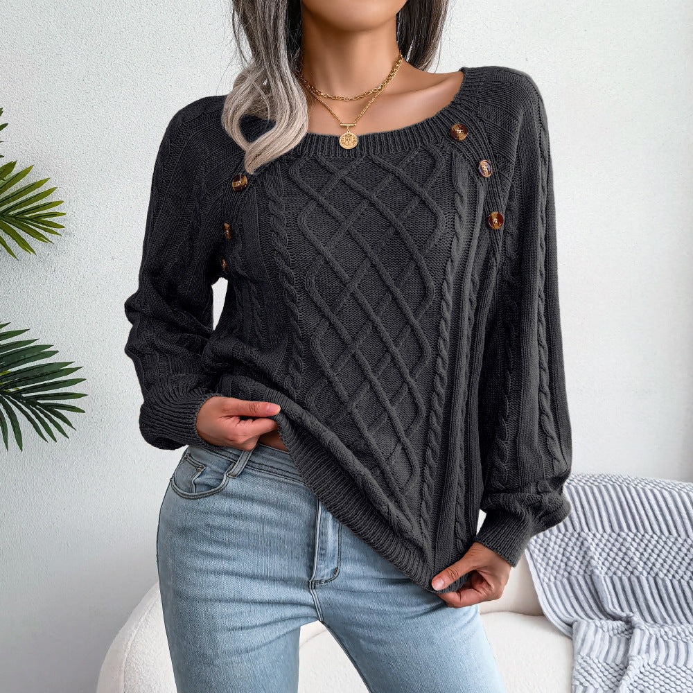 Chic und Stil | Pull en tricot avec décolleté carré