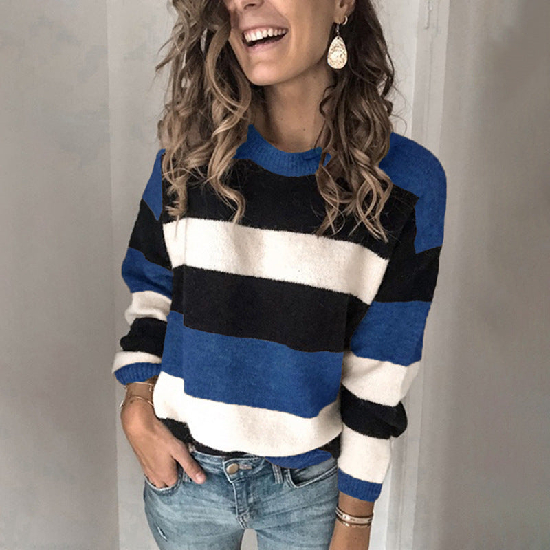Pull en tricot à rayures verticales et coupe décontractée pour femmes Chic und Stil