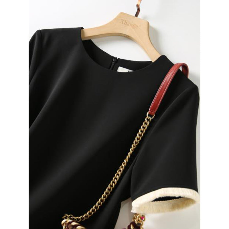 Robe Shift Élégante Pour Femme avec Bord Contrastant Chic und Stil