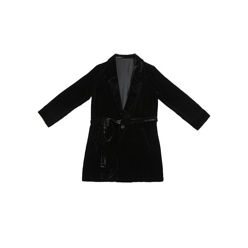 Blazer enveloppant en velours luxueux pour femmes Chic und Stil