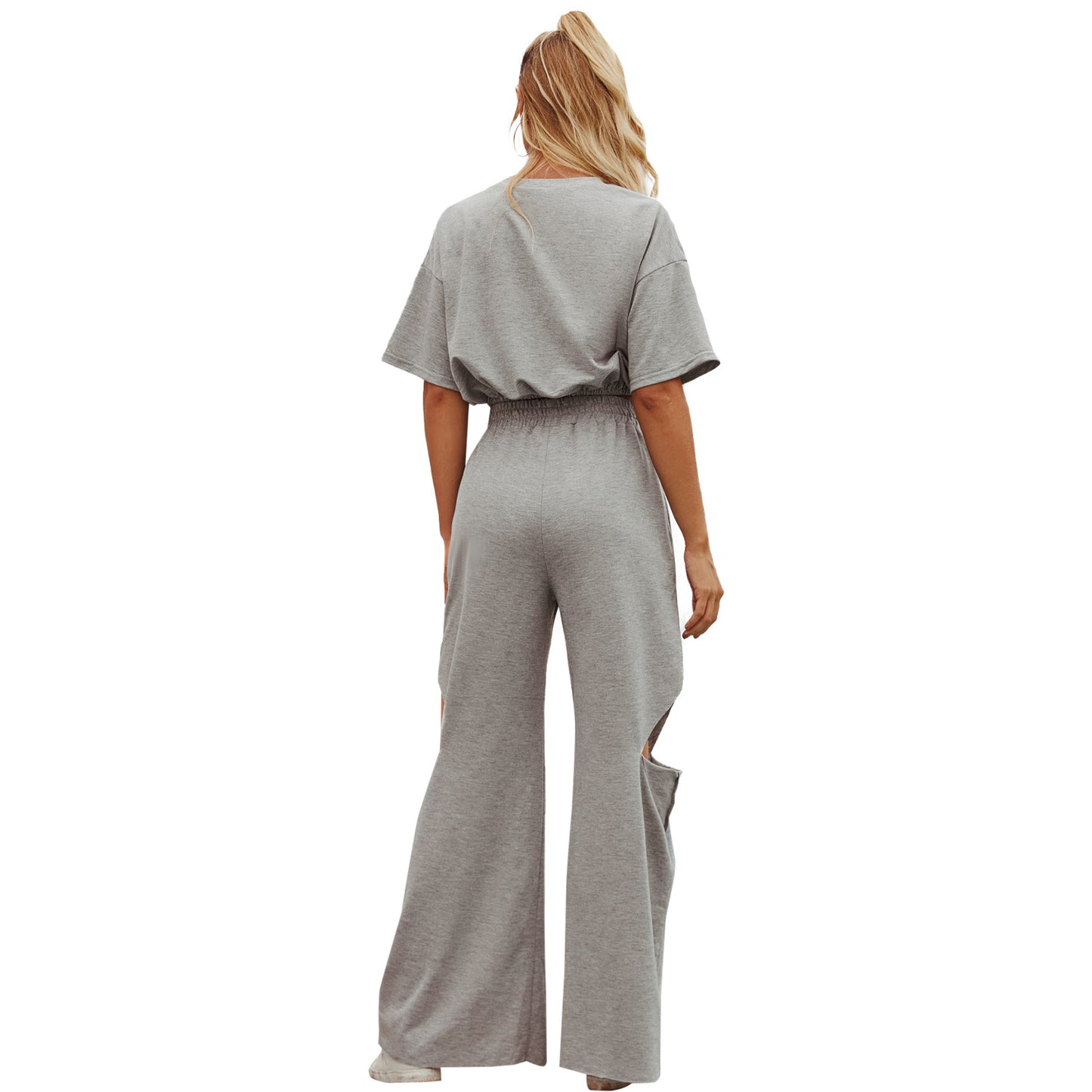 Pantalons de jogging larges pour femmes avec fentes latérales Chic und Stil
