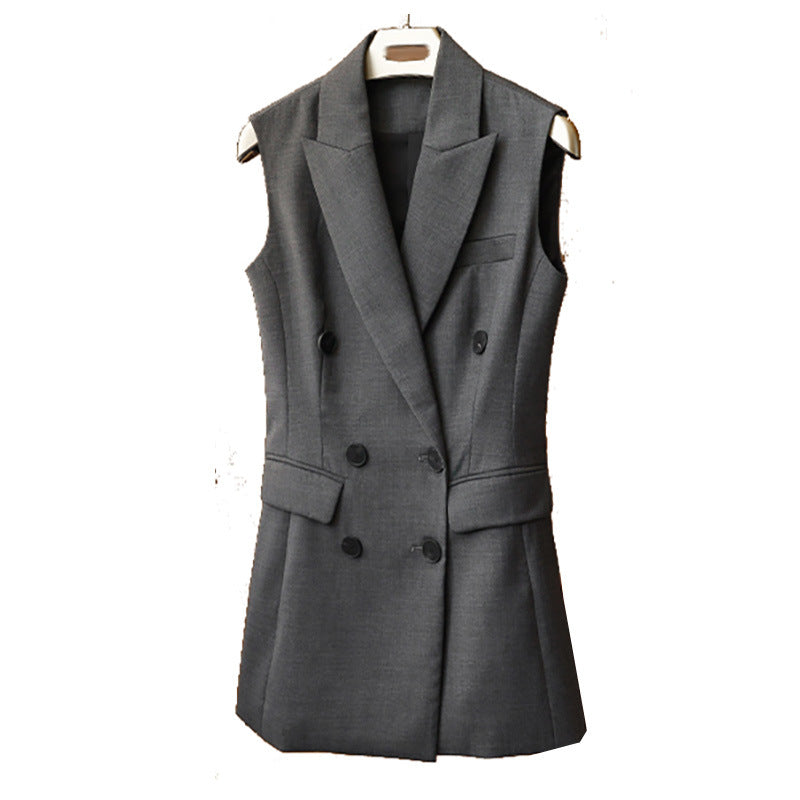Blazer sans manches double boutonnage ajusté pour femmes Chic und Stil