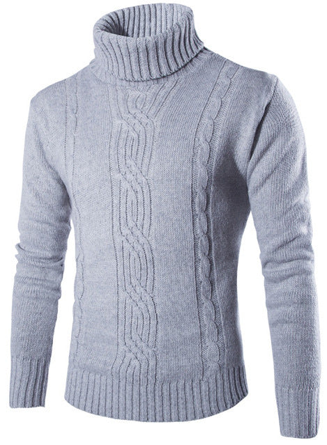 Pull-over tricot tendance pour hommes avec col montant et structure à torsades raffinée Chic und Stil