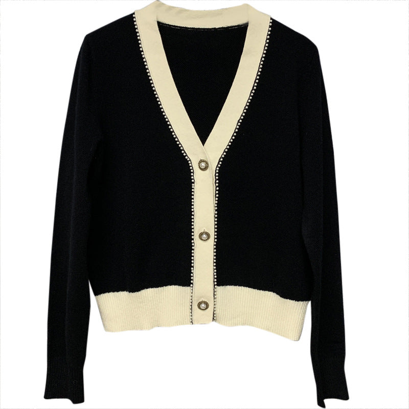 Cardigan élégant pour femme à col en V avec boutons décoratifs Chic und Stil