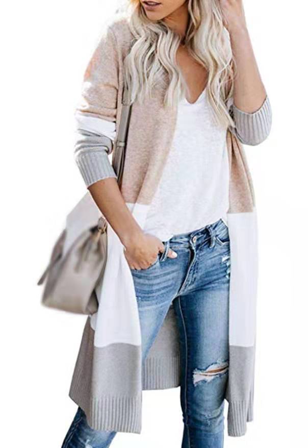 Dames cardigan long tendance avec motif coloré Chic und Stil