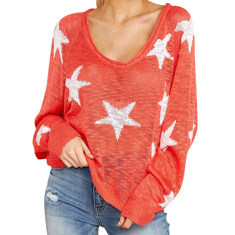 Pull en grosse maille pour femmes avec motif étoilé Chic und Stil