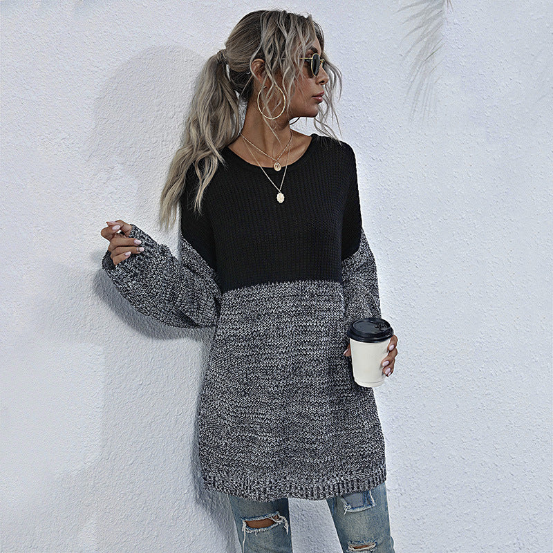 Pull en tricot confortable pour femmes avec un design moderne de blocs de couleur Chic und Stil