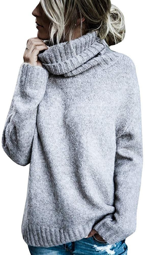 Pull en grosse maille pour femmes avec col montant et coupe décontractée Chic und Stil