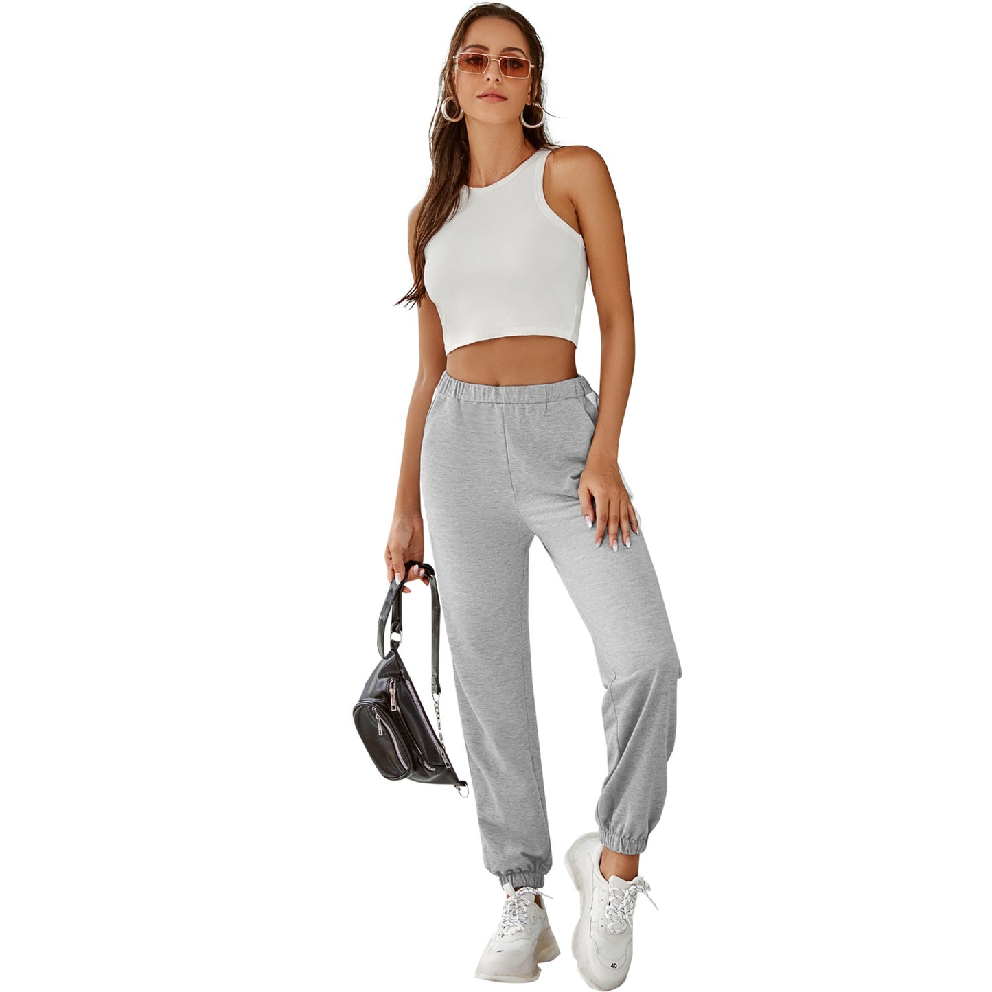 Pantalon de jogging pour femmes avec ceinture élastique et coupe moderne Chic und Stil