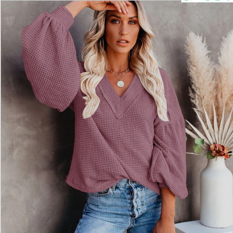 Blouse à structure gaufrée pour dames avec manches larges Chic und Stil