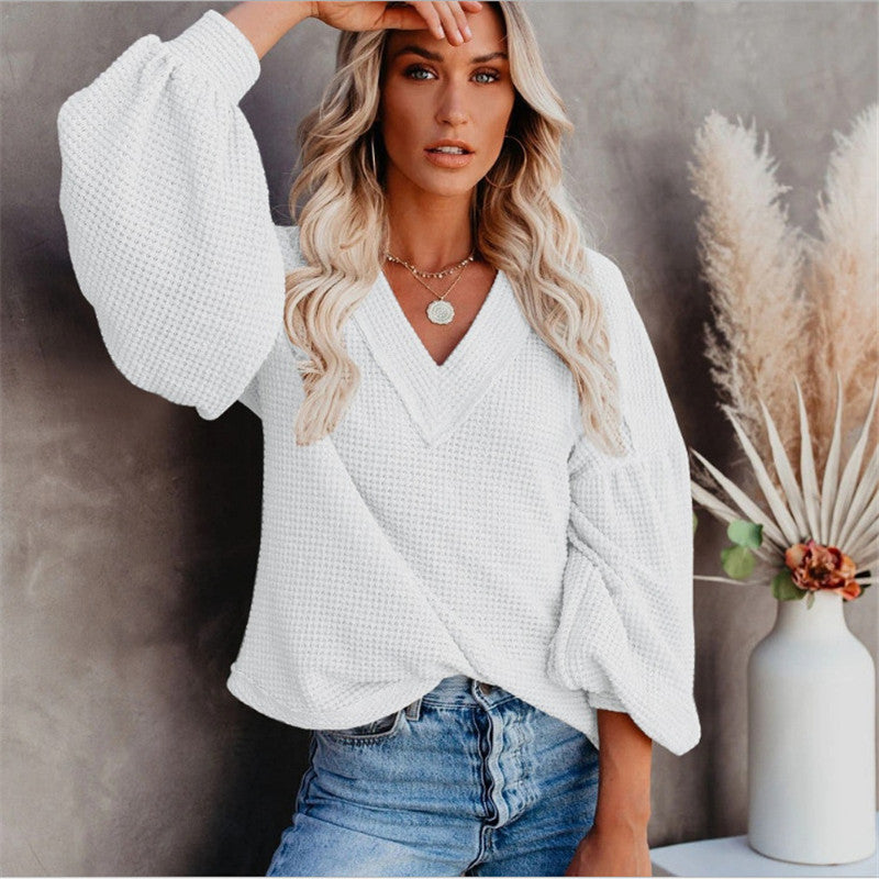 Blouse à structure gaufrée pour dames avec manches larges Chic und Stil