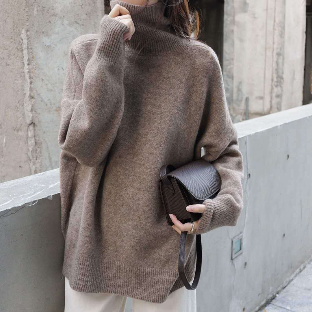 Pull col montant en laine pour femme Chic und Stil