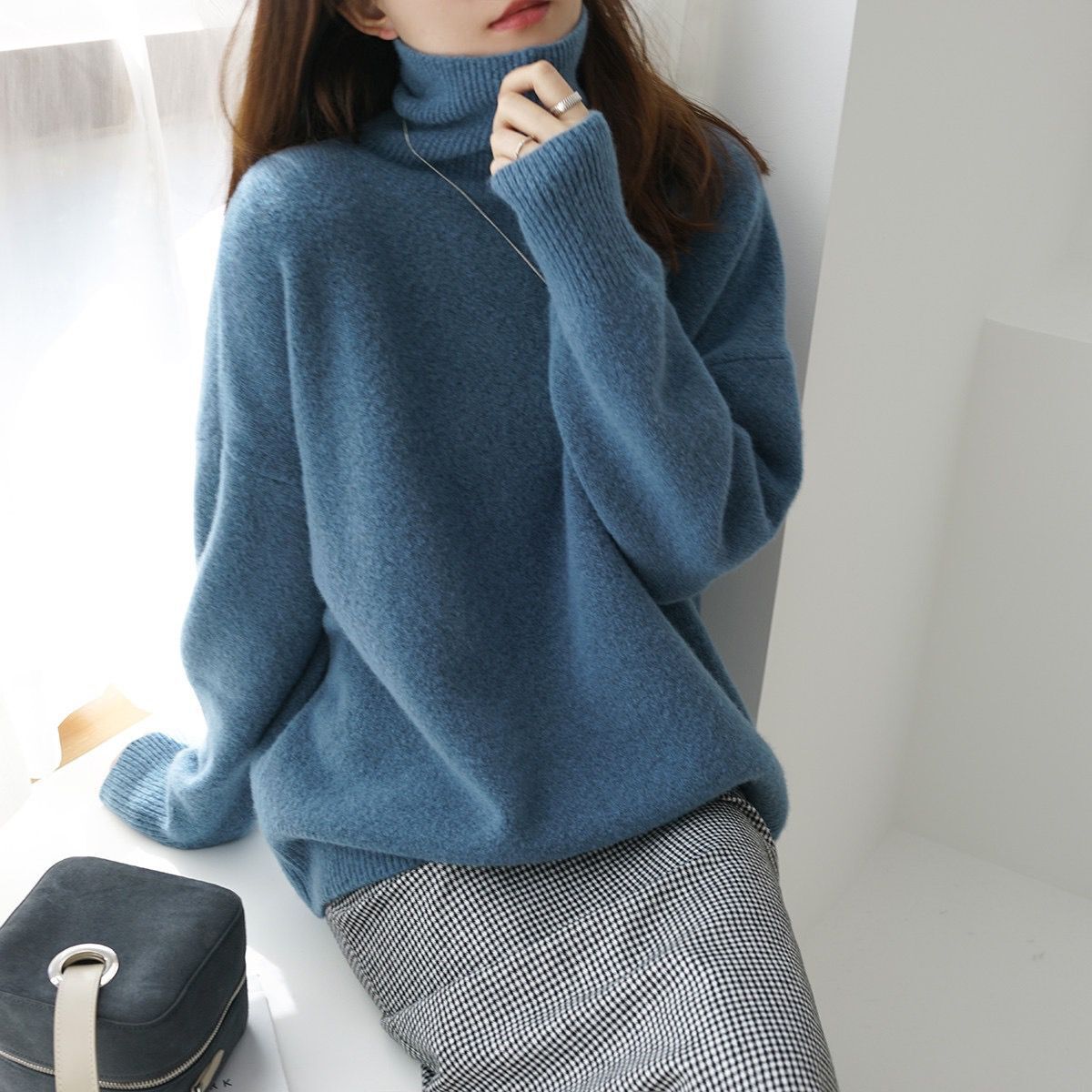Pull col montant en laine pour femme Chic und Stil