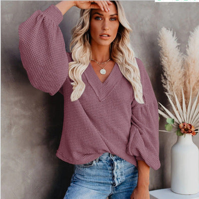 Blouse à structure gaufrée pour dames avec manches larges Chic und Stil