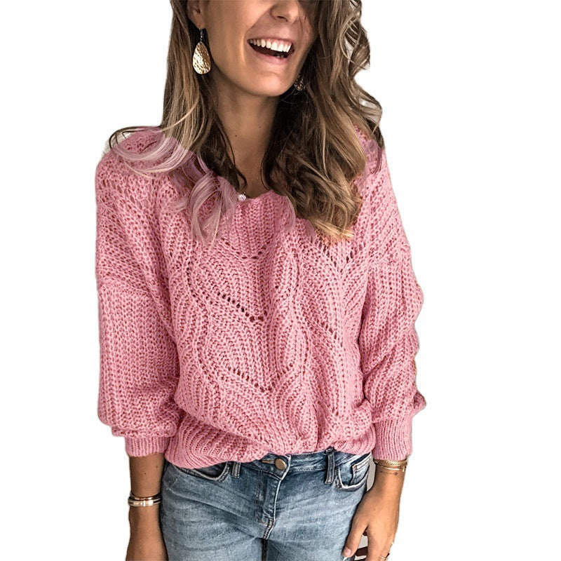 Dames Pull en grosse maille avec motif de tresses créatif Chic und Stil