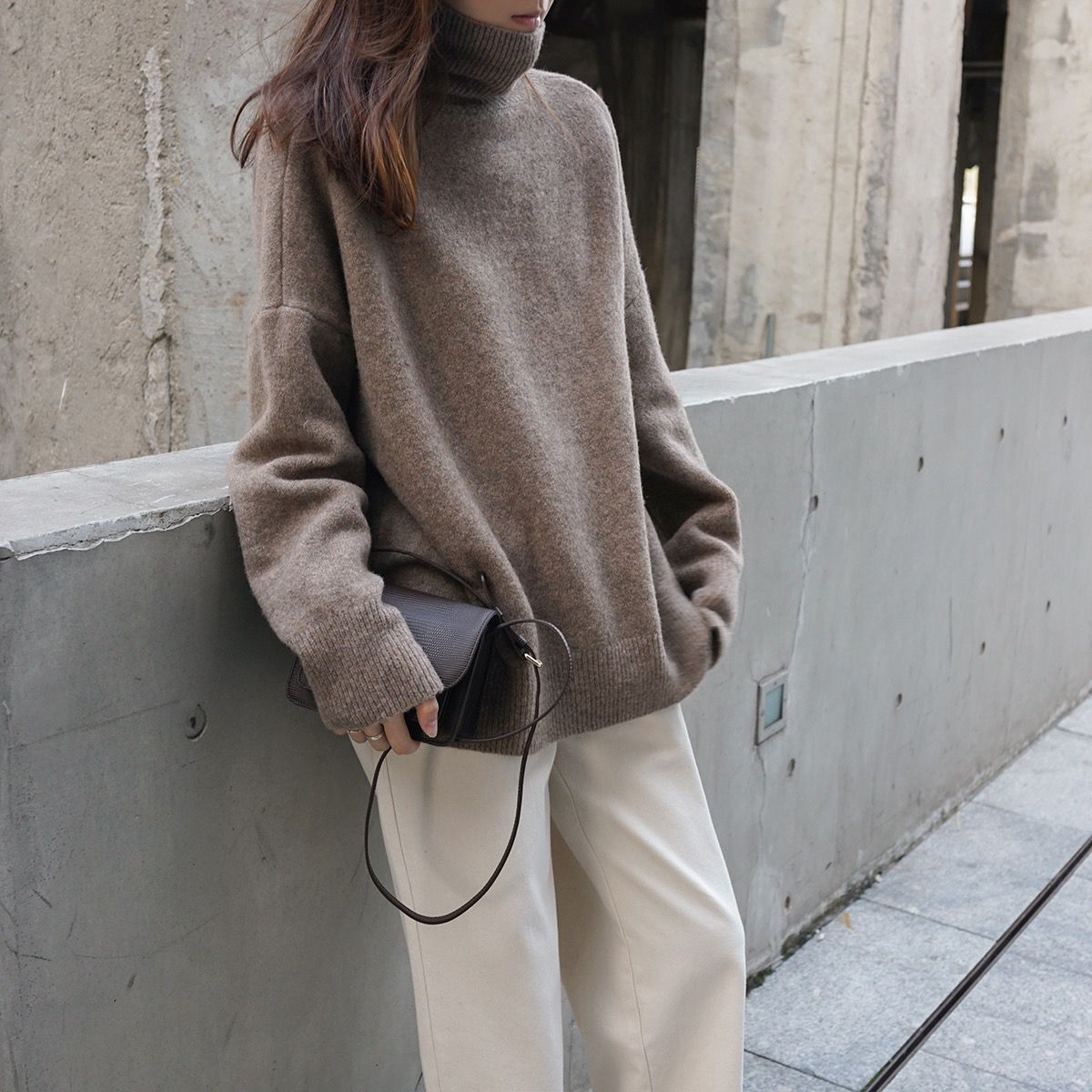 Pull col montant en laine pour femme Chic und Stil