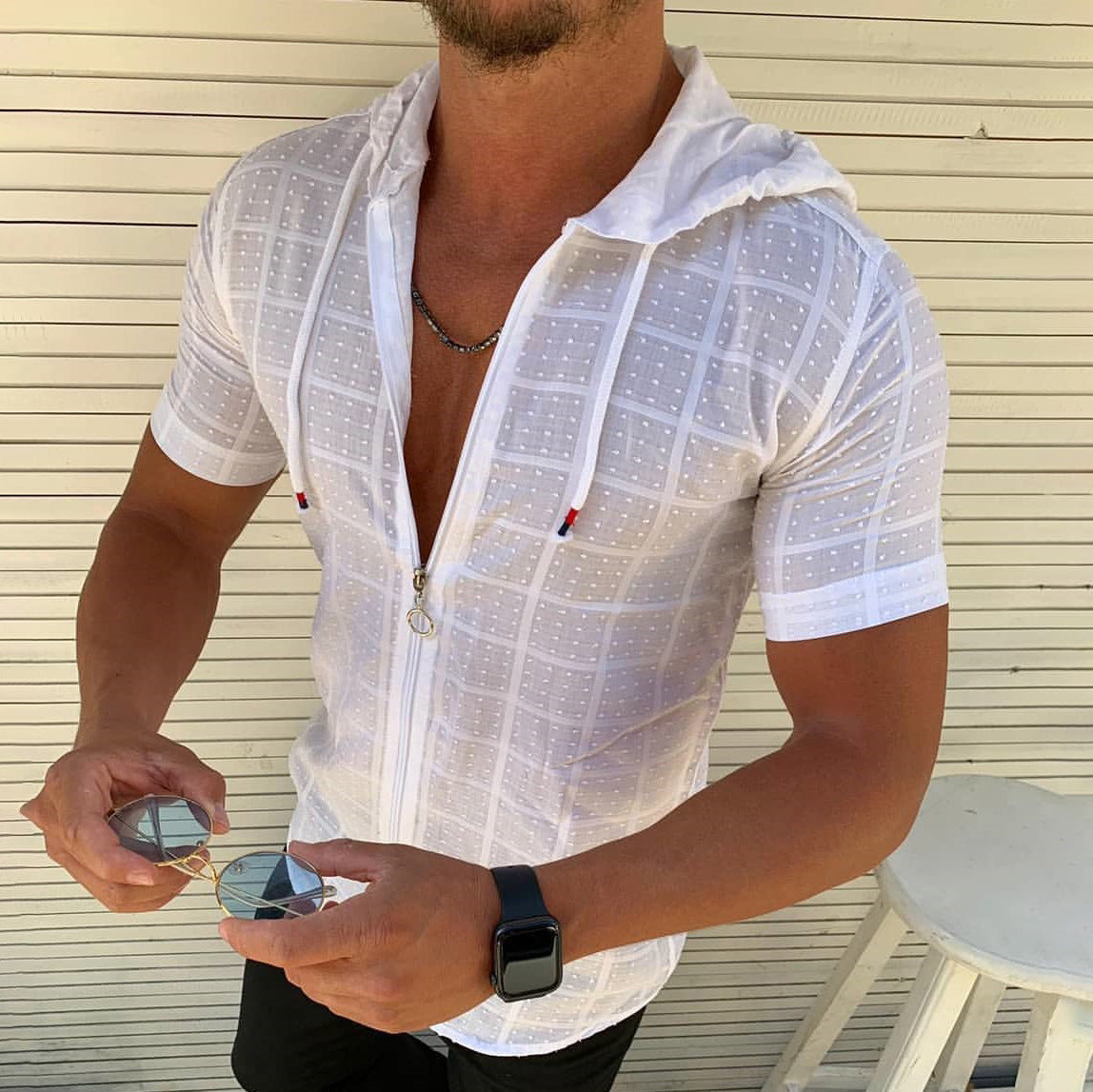 Chemise de sport zippée performance pour homme Chic und Stil