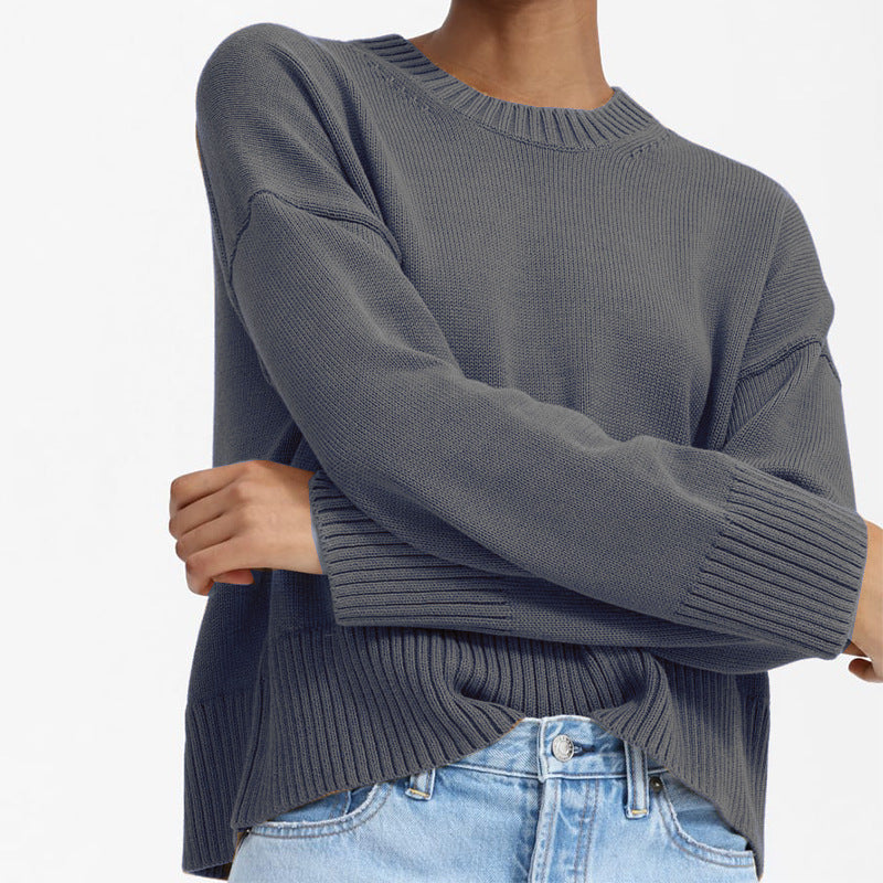 Dames Pull en tricot épais avec coupe large et design décontracté Chic und Stil