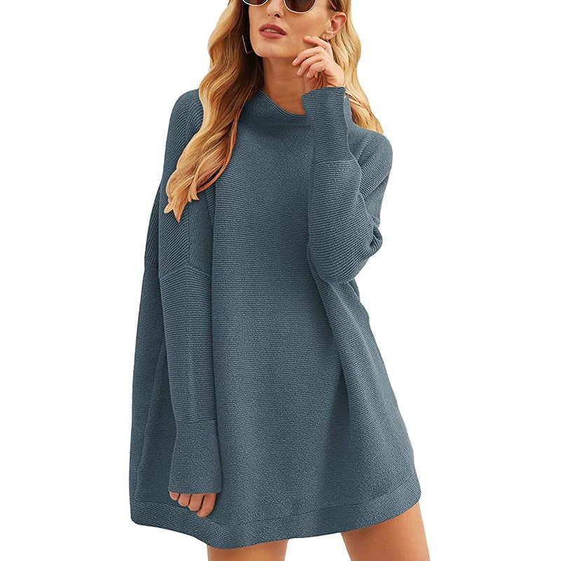 Dames Pull en tricot décontracté à manches longues avec épaule tombante Chic und Stil