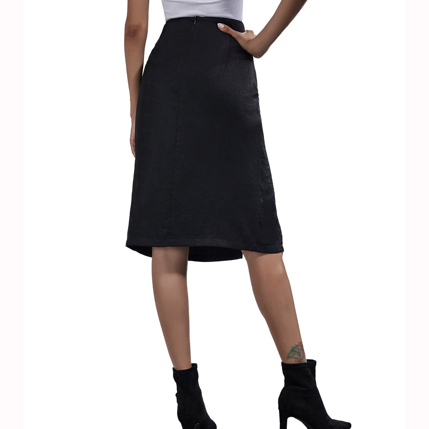 Robe midi femmes avec fente latérale et drapé Chic und Stil