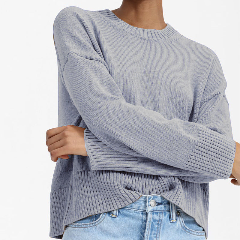 Dames Pull en tricot épais avec coupe large et design décontracté Chic und Stil
