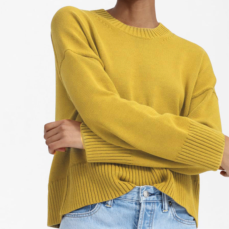 Dames Pull en tricot épais avec coupe large et design décontracté Chic und Stil