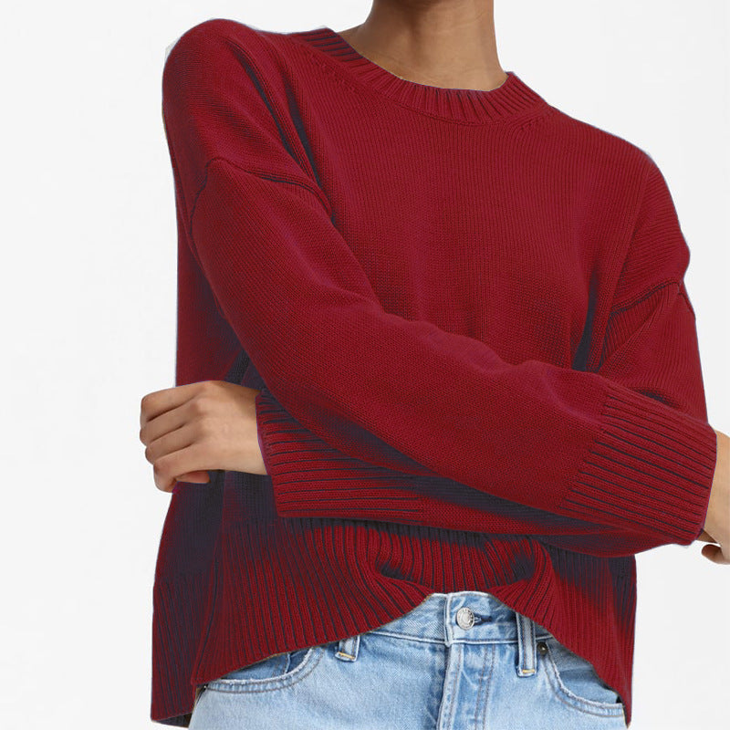 Dames Pull en tricot épais avec coupe large et design décontracté Chic und Stil