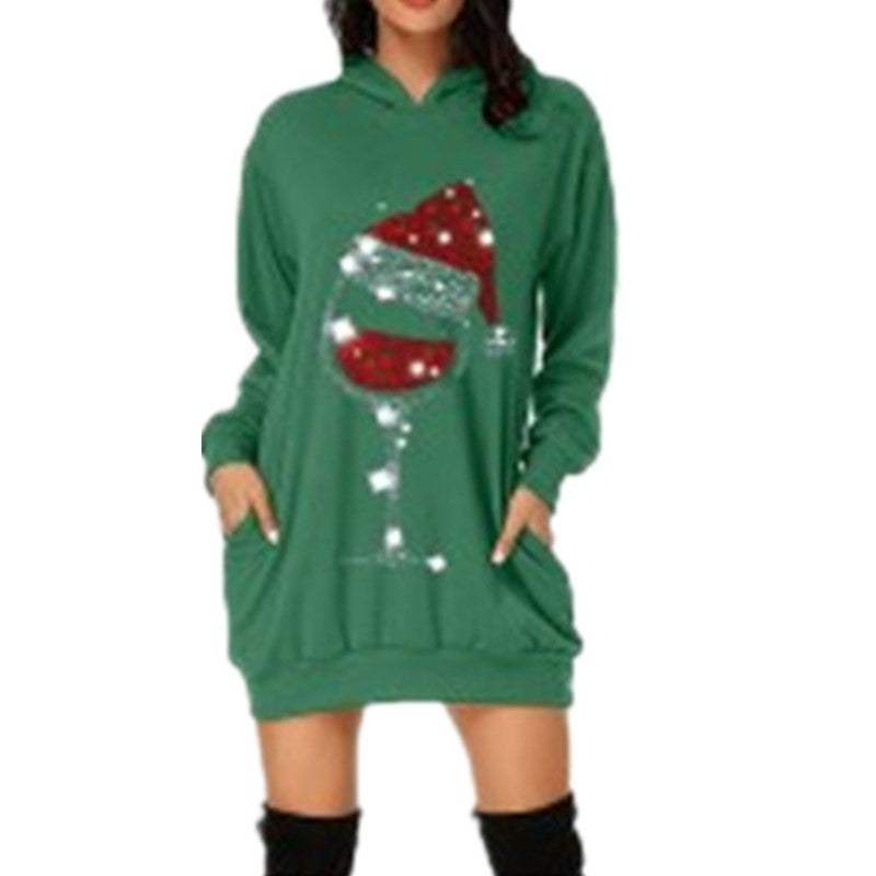 Robe à capuche pour femmes avec poches pratiques et inscription tendance Chic und Stil