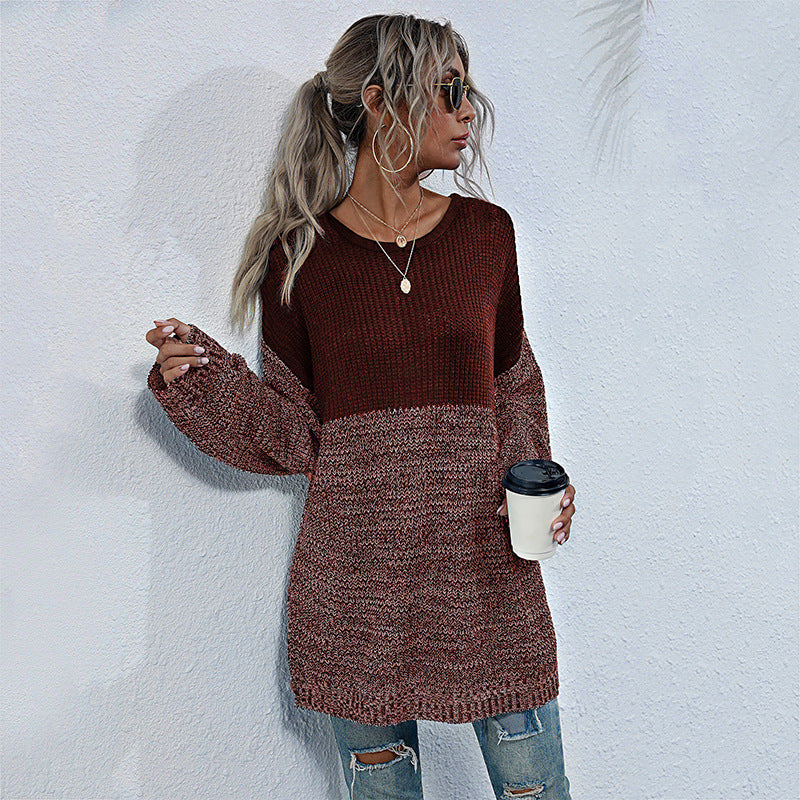 Pull en tricot confortable pour femmes avec un design moderne de blocs de couleur Chic und Stil