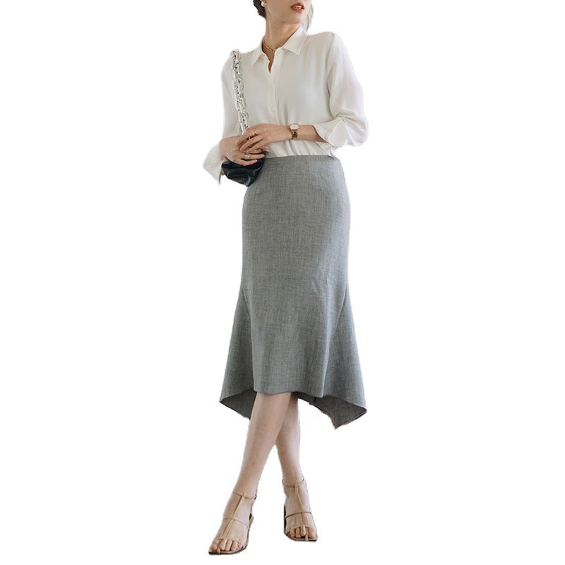 Asymmetrical elegant midi skirt for women Chic and Style