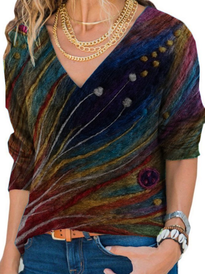 Blouse en viscose pour femmes avec motif créatif Chic und Stil
