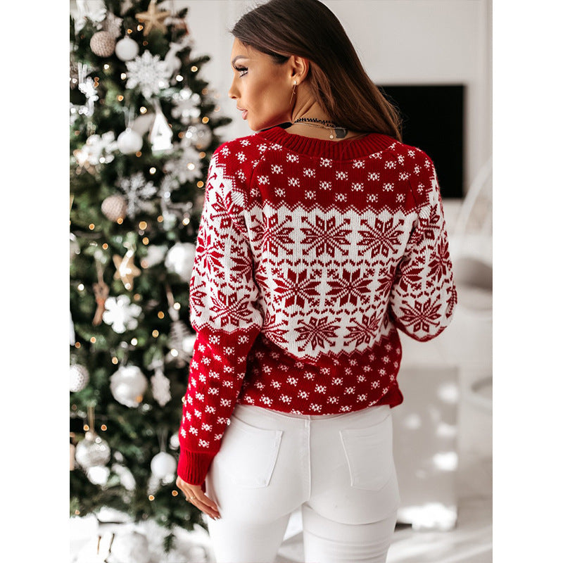 Pull femme de Noël avec design de flocon de neige festif Chic und Stil