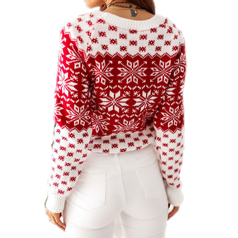 Pull femme de Noël avec design de flocon de neige festif Chic und Stil