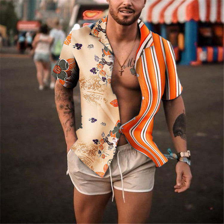 T-shirt de loisirs à manches courtes pour hommes avec impression maritime Chic und Stil