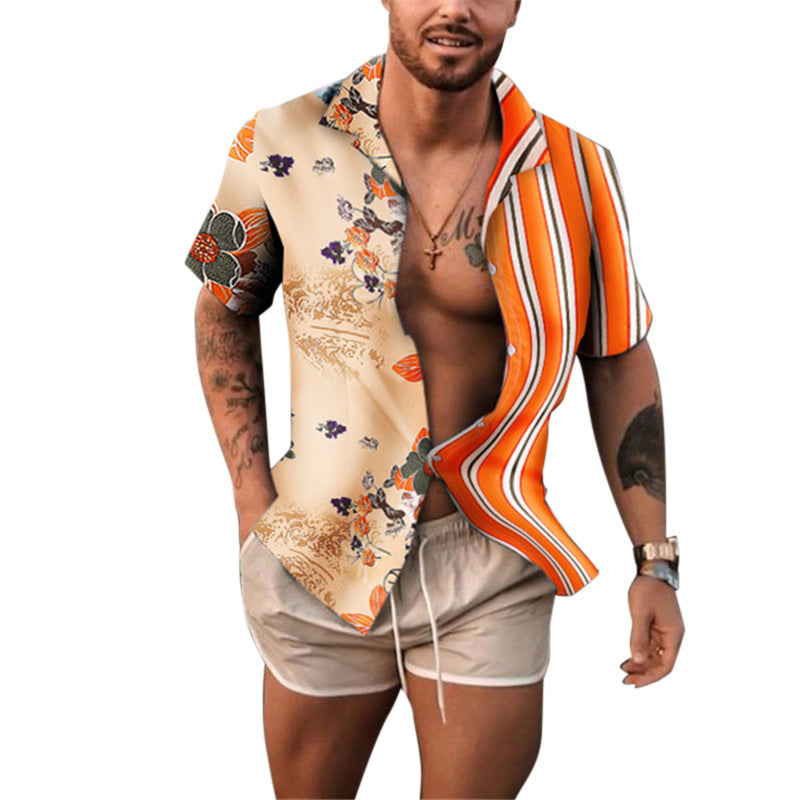 T-shirt de loisirs à manches courtes pour hommes avec impression maritime Chic und Stil