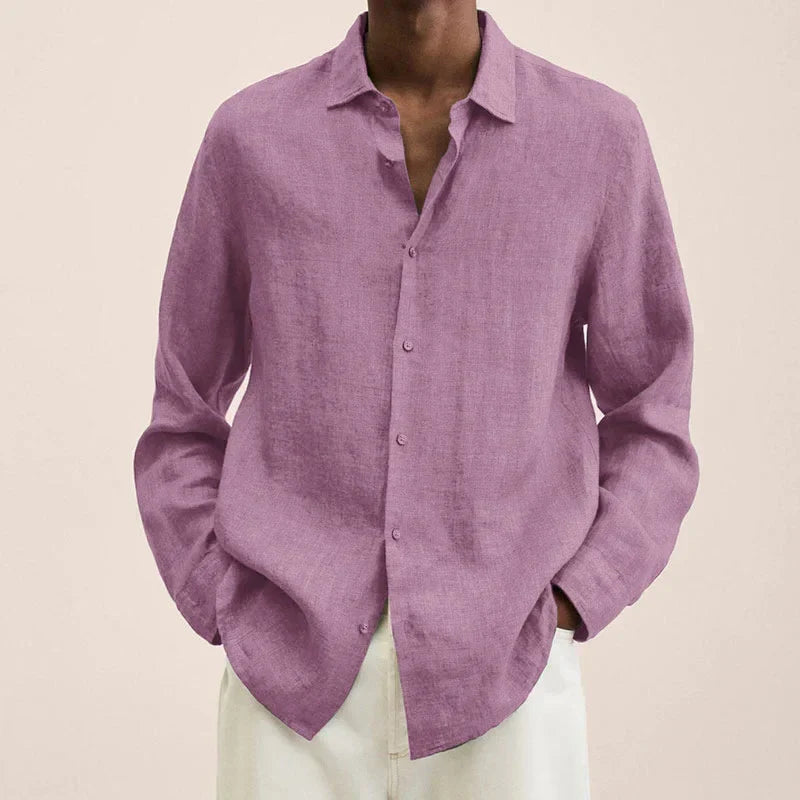 Chic und Stil | Chemise en lin à manches longues pour hommes