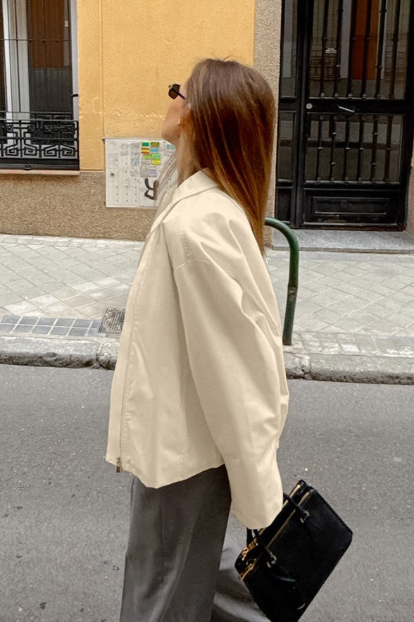 Chic und Stil | Fit Khaki Cotton Jacket
