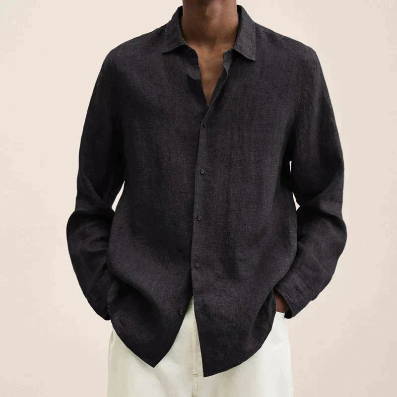 Chic und Stil | Chemise en lin à manches longues pour hommes