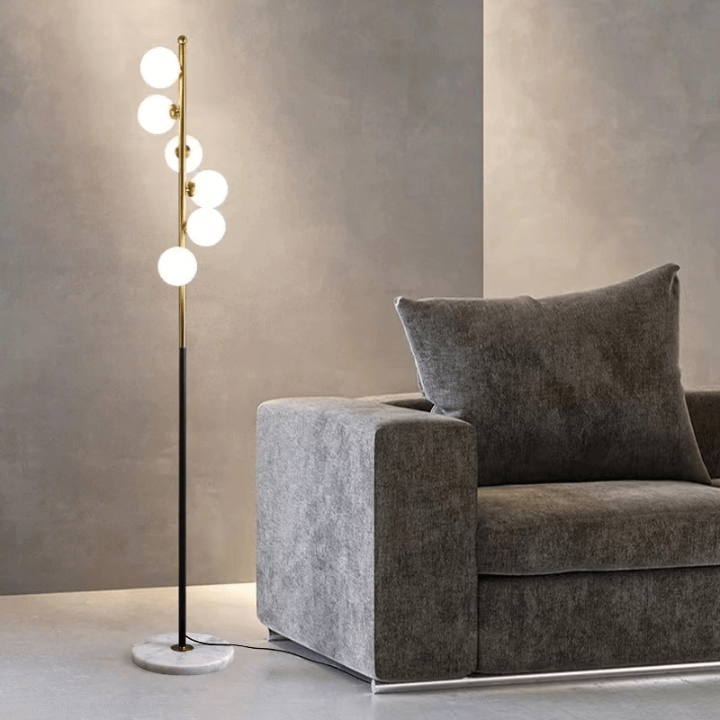 Élégante Lampe Pied Nordique - Verre Design - Chic-Gulvlampe-ChicUndStil