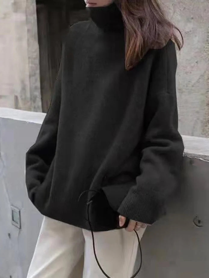 Chic and Style - Casual turtleneck cashmere sweater for women