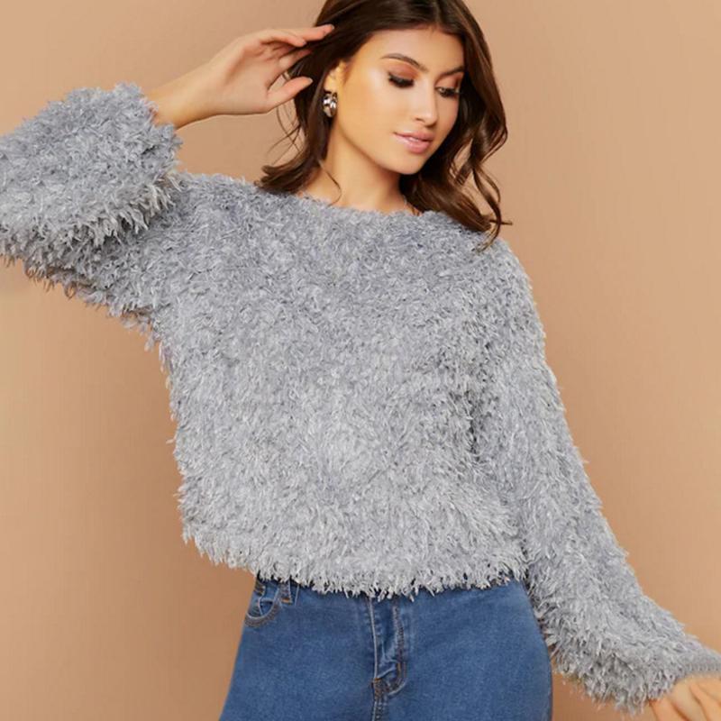 Chic and Stil | Round neck teddy sweater