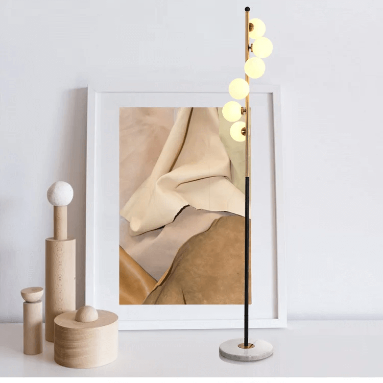 Élégante Lampe Pied Nordique - Verre Design - Chic-Gulvlampe-ChicUndStil