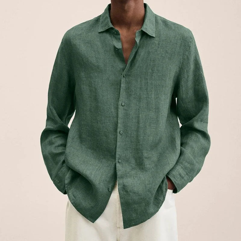 Chic und Stil | Chemise en lin à manches longues pour hommes