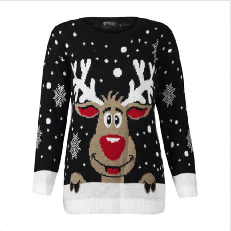 Pull en laine de Noël pour femmes avec motif de renne festif et effets 3D Chic und Stil