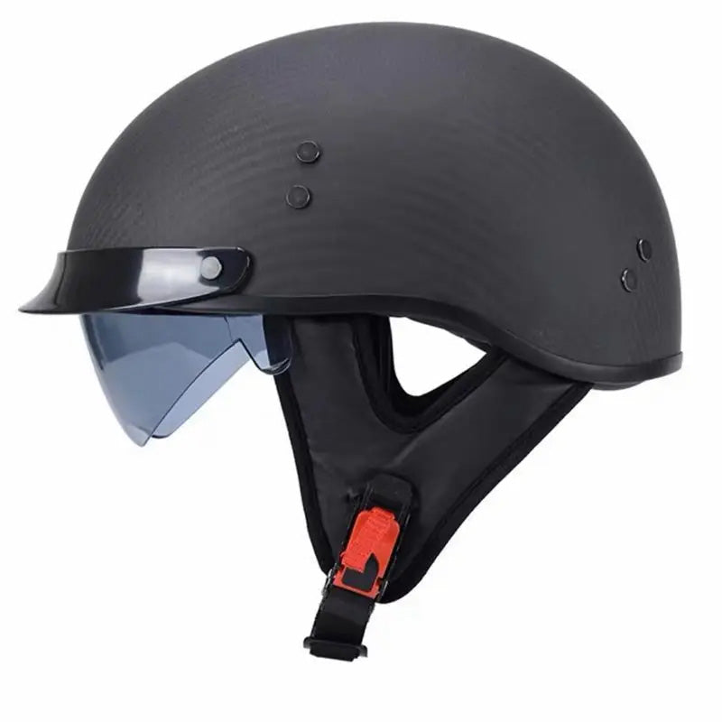 Casque Demi-Face Retro en Fibre de Carbone - Homologué DOT et ECE - ChicUndStil