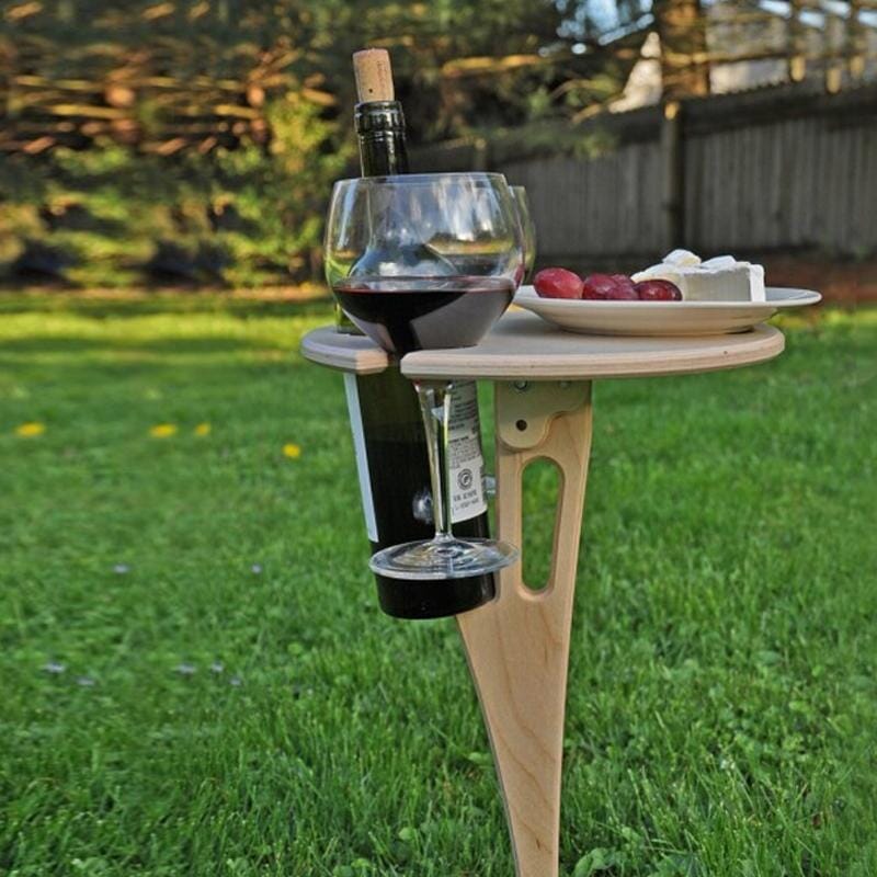 Chic and Style | Portable Wine Table for Outdoor Use