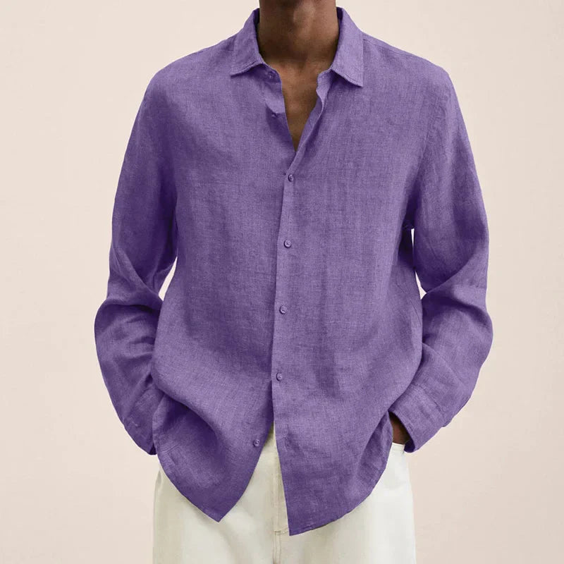 Chic und Stil | Chemise en lin à manches longues pour hommes